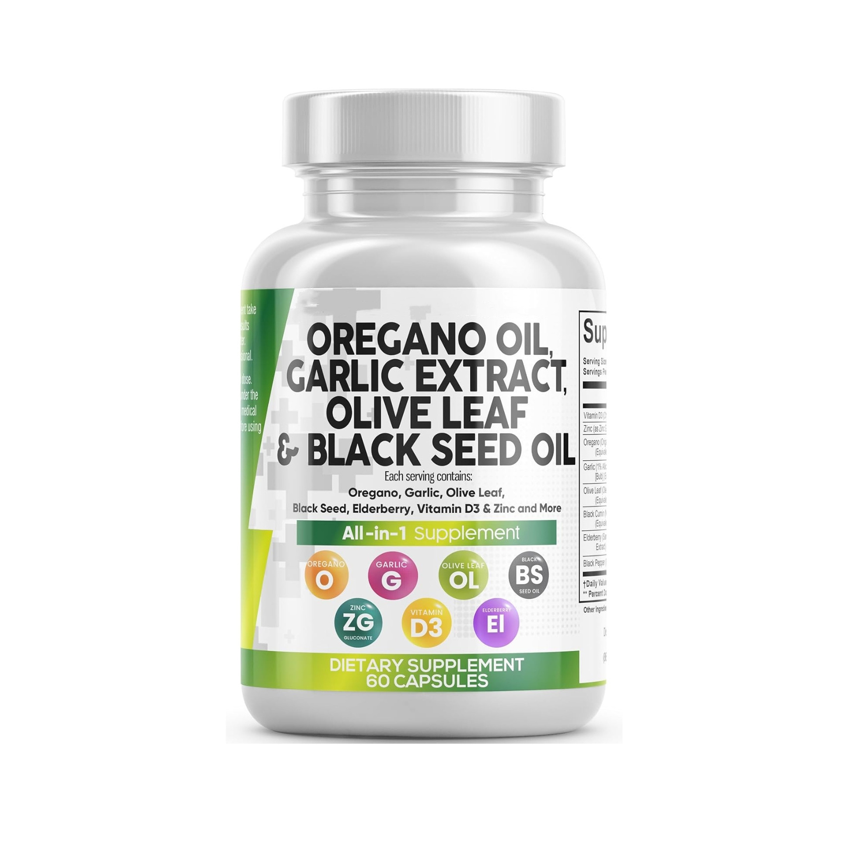 Pure Oregano Liquid Oil Capsules 600 Multiplant nutrition extract Immune and digestive supplement for adult add vitamin D3 zinc