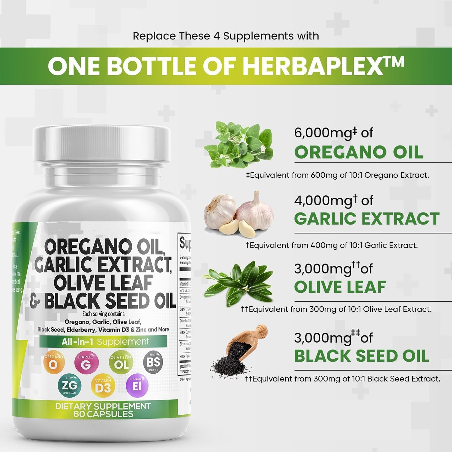 Pure Oregano Liquid Oil Capsules 600 Multiplant nutrition extract Immune and digestive supplement for adult add vitamin D3 zinc