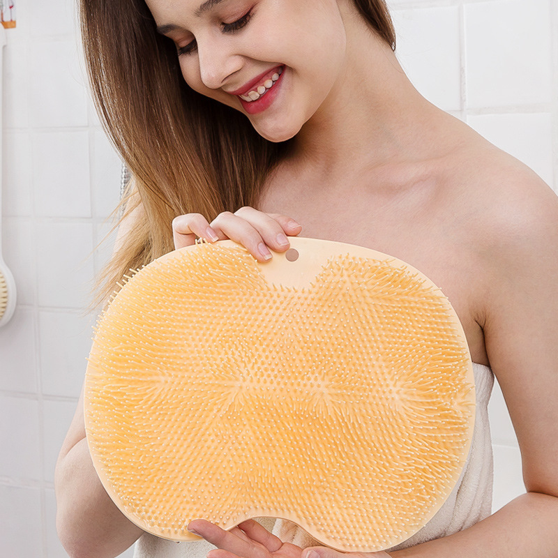 Rub Back Artifact Bath Brush Bathroom Anti-slip Wash Foot Pad Rub Towel Silicone Rub Foot Pad Massage Bath Ball  Shower Mat