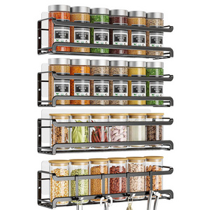 4 Pack Spice Rack Wall Mount Metal Spice Rack Organizer Kitchen Wire Hanging Spice Rack