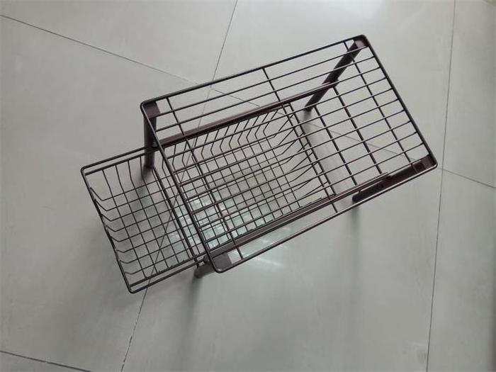 Kitchen Bathroom Cabinet Under the Sink Organizer 2 Tiers Under Sink Pull out Organizer Metal Mesh Under Sink Organizer