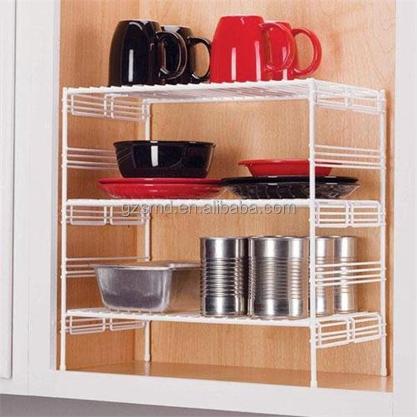 White Wire Kitchen Rack Shelf Storage Cabinet Adjustable Upper Cabinet Shelf Metal Wire Cabinet Helper Shelf