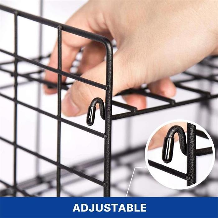 Black Metal Wire Water Bottle Organizer for Cabinet Adjustable Water Bottle Organizer Rack