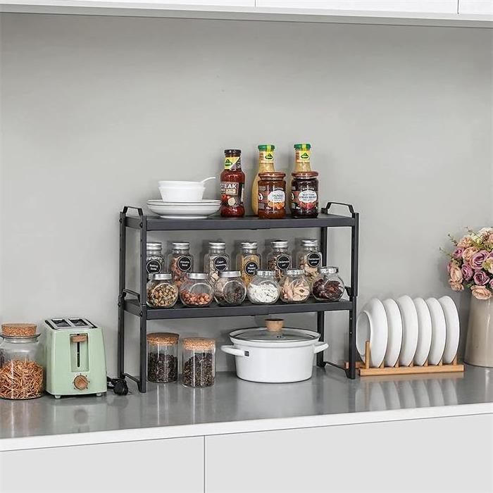 OEM ODM Kitchen Cabinet Organizer Shelf Metal Kitchen Organizer Shelf Expendable Kitchen Rack Shelf Storage Cabinet