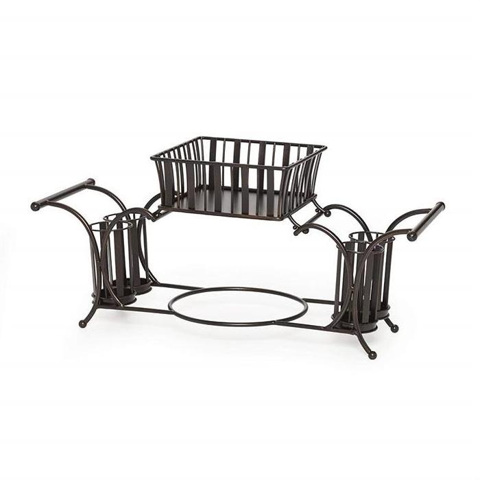 Hotsale Black Kitchen Buffet Caddy Metal Wire Buffet Caddy Stackable Picnic Caddy