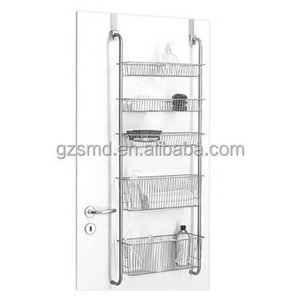 Kitchen Bathroom 5 Tier Wire Over Door Storage Shelf