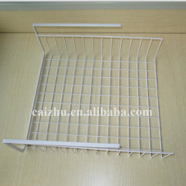 2 Packs Under Shelf Basket White Wire Foldable Under Shelf Basket Kitchen Under Shelf Storage Basket