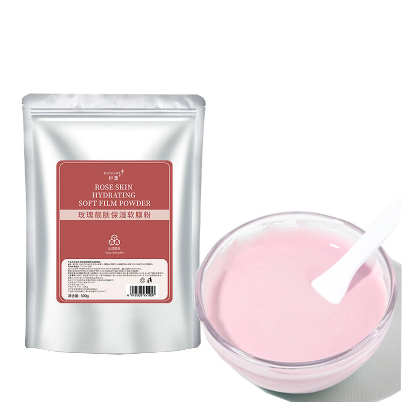 OEM BANGWEI cosmetics Rose Cooling Collagen Firming Face Powder Mask Crystal Clay Mask Powder Soft film powder