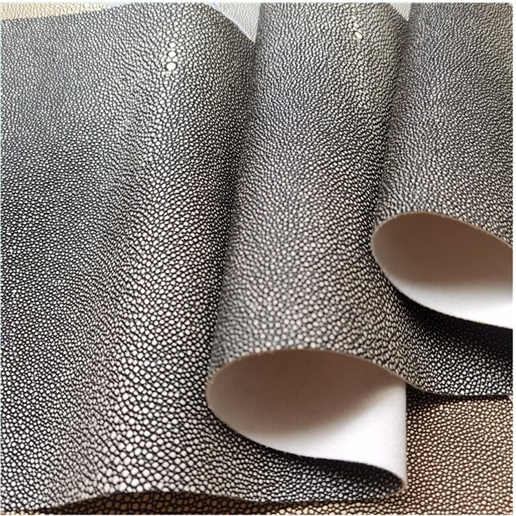 Hot Shagreen embossed Skin leather Vinyl upholstery fabric recycle leather for furniture bag books and package covering