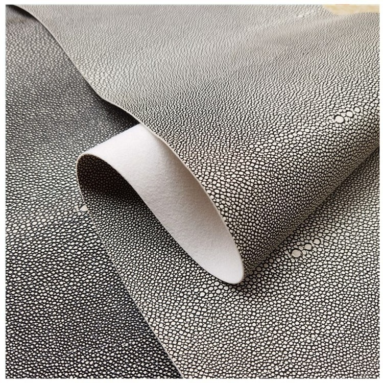 Hot Shagreen embossed Skin leather Vinyl upholstery fabric recycle leather for furniture bag books and package covering