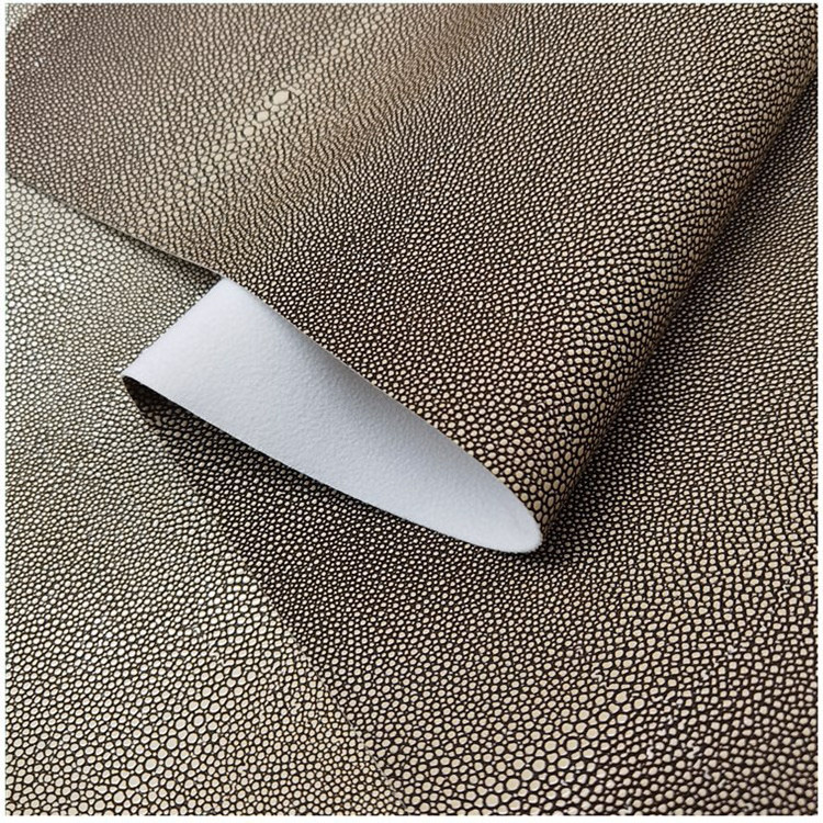 Hot Shagreen embossed Skin leather Vinyl upholstery fabric recycle leather for furniture bag books and package covering