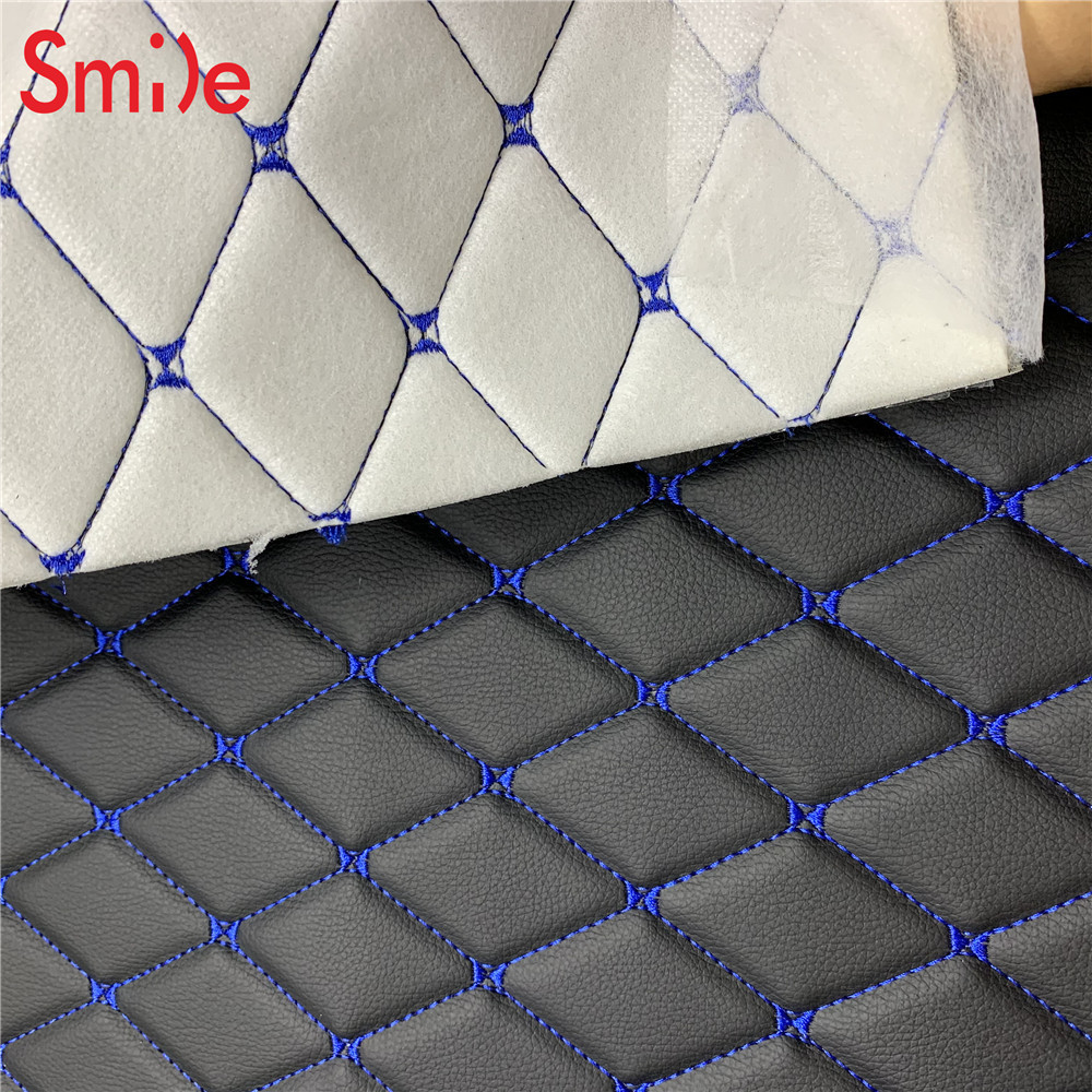 PVC sponge leather for car seat filling upholstery material covering 3D 5D car floor mats leather Diamond grain