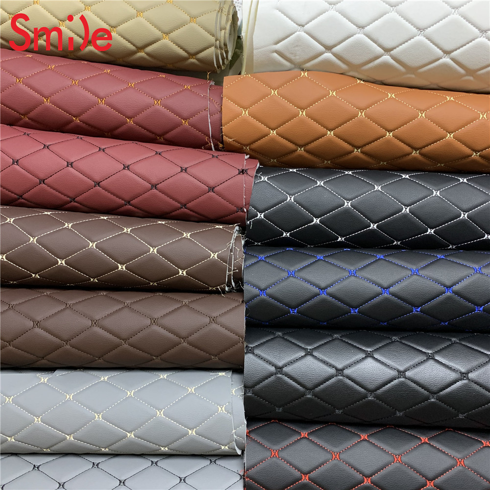 PVC sponge leather for car seat filling upholstery material covering 3D 5D car floor mats leather Diamond grain