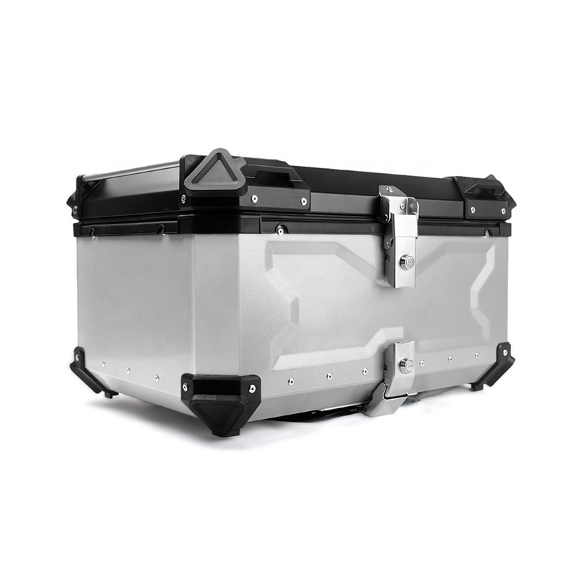 80L Motorcycle top box Aluminum alloy delivery storage trunk tail box Waterproof for YAMAHA KAWASAKI SUZUKI HONDA Universal