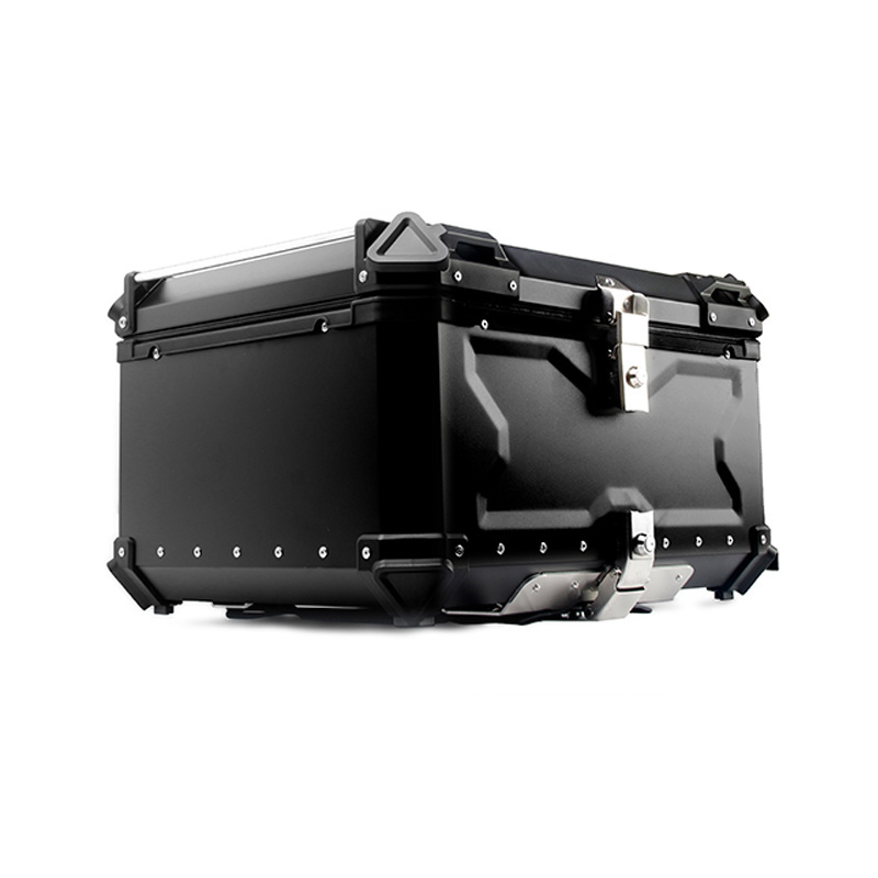 80L Motorcycle top box Aluminum alloy delivery storage trunk tail box Waterproof for YAMAHA KAWASAKI SUZUKI HONDA Universal