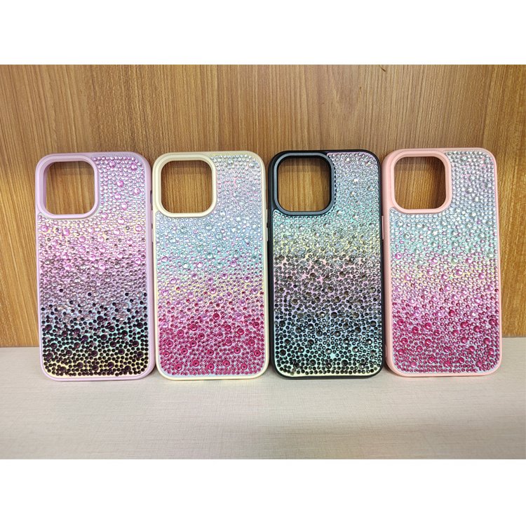 Bulk Bling TPU PC Mobile Phone Case Shining Glitter Luxury Shockproof TPU PC Phone Cover Case For iPhone 15