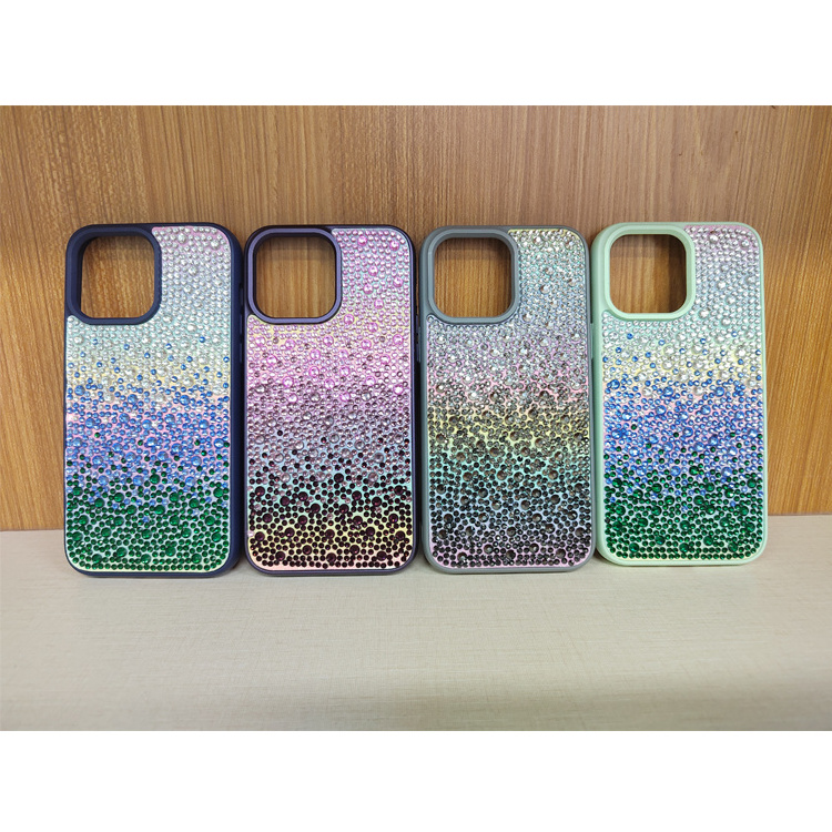 Bulk Bling TPU PC Mobile Phone Case Shining Glitter Luxury Shockproof TPU PC Phone Cover Case For iPhone 15