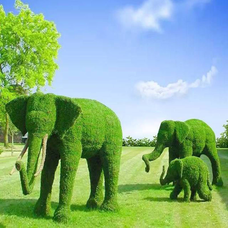 songtao factory plastic grass animal artificial topiary plant frame garden statue molds for decoration