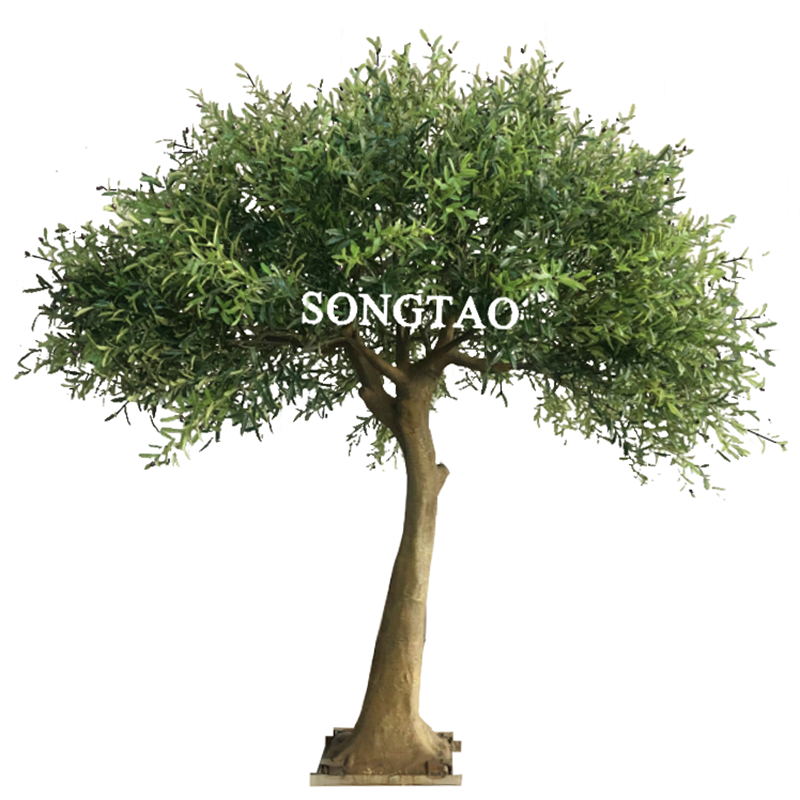 Customized Large Evergreen Fiberglass Trunk Artificial Tree Fiberglass Artificial Olive Trees For Decoration