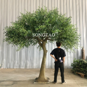 Customized Large Evergreen Fiberglass Trunk Artificial Tree Fiberglass Artificial Olive Trees For Decoration