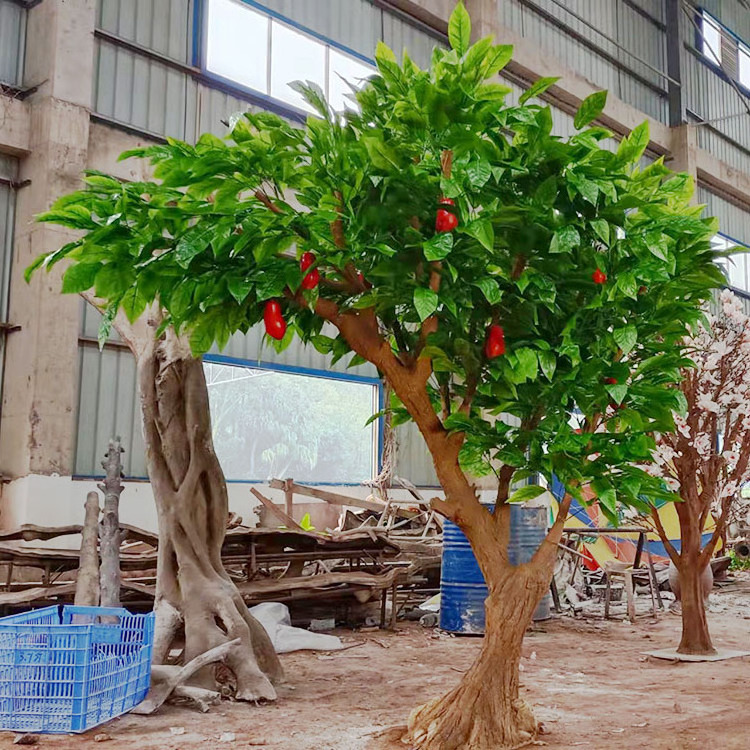 270Cm Tall Buying Hand Making Plastic Fake Lemon Coco Bonsai Trees Artificial Fruits Trees For Vertical Garden Ornamental Home