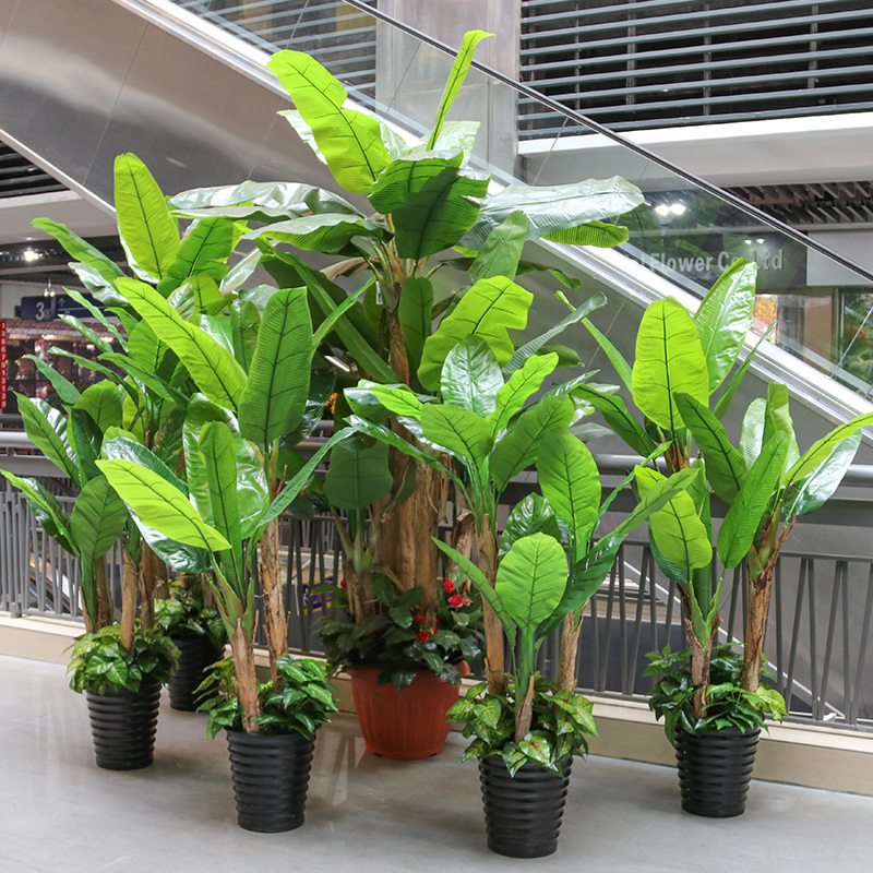 China Favorable Price Artificial Banana Potted Plant Fake Artificial Plastic Plants Banana Bonsai Tree