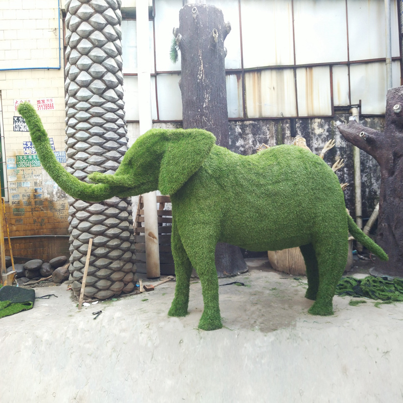 songtao factory plastic grass animal artificial topiary plant frame garden statue molds for decoration