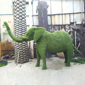 Wholesales Custom Garden Decor Gaint Artificial Green Grass Elephant Sculpture Statues