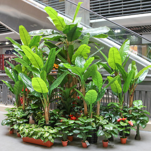 China Favorable Price Artificial Banana Potted Plant Fake Artificial Plastic Plants Banana Bonsai Tree