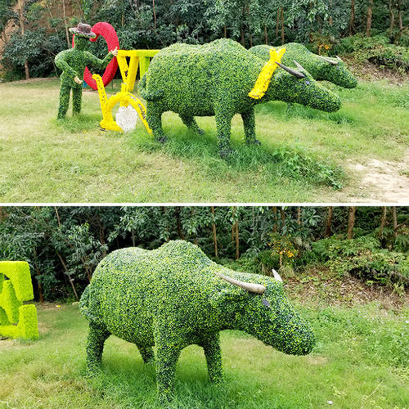 Wholesales Custom Garden Decor Gaint Artificial Green Grass Elephant Sculpture Statues