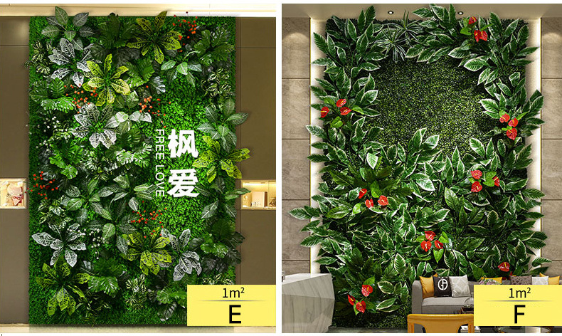 Indoor Artificial Plastic Creeper Boxwood Hedge Moss Grass Plant Vertical System Panels Leaves Green Wall For Decoration