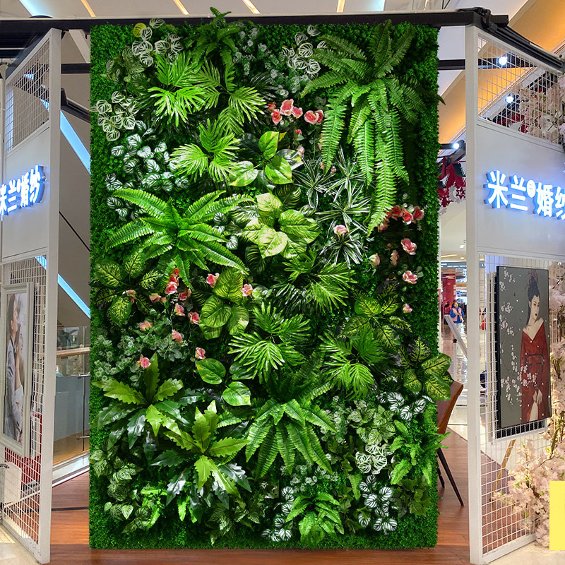 Indoor Artificial Plastic Creeper Boxwood Hedge Moss Grass Plant Vertical System Panels Leaves Green Wall For Decoration