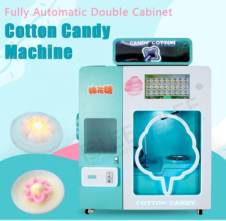 2024 Best Sell electric Commercial Factory Automatic Cotton Candy Vending Machine Floss Flower Candy Machine