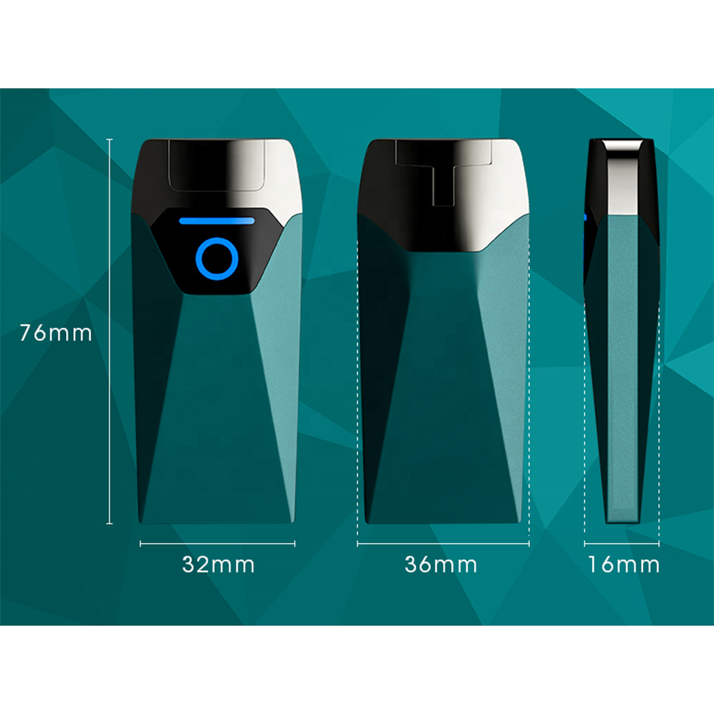 Eco-friendly USB rechargeable electronic plasma flameless arc Fingerprint touch sensing metal windproof cigarette lighter