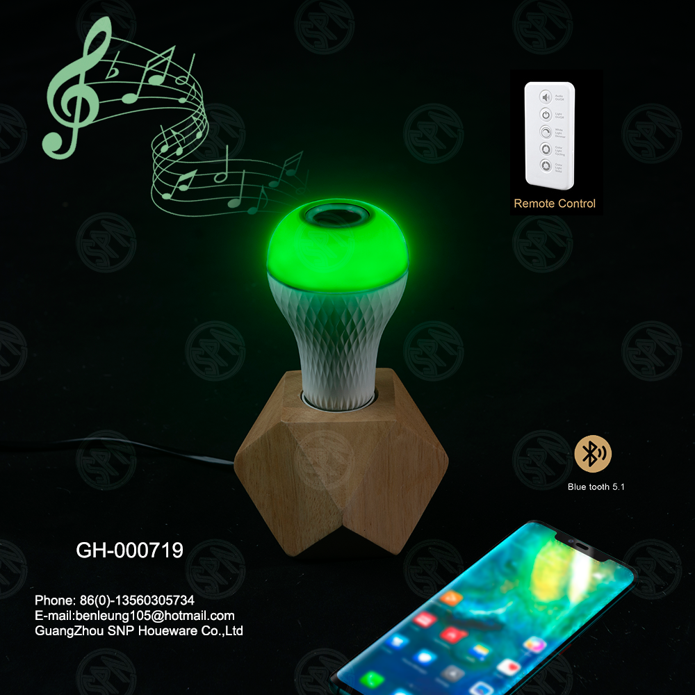 factory wholesale smart remote control living room musical RGB LED bulb with bt speaker