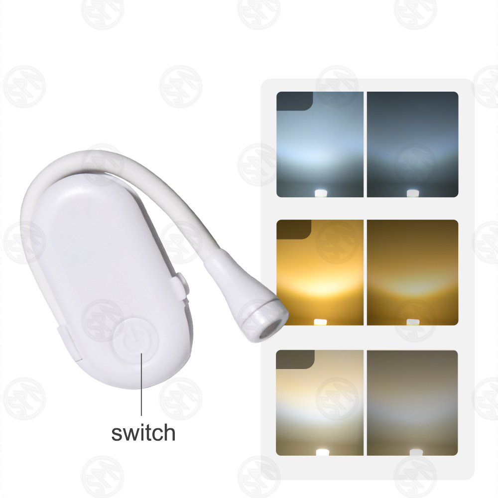 mini factory new design eye protective portable flexible USB rechargeable dimmable LED clip bed reading light