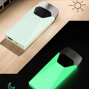 zinc alloy windproof usb rechargeable electric flameless touch induction tobacco pocket lighter