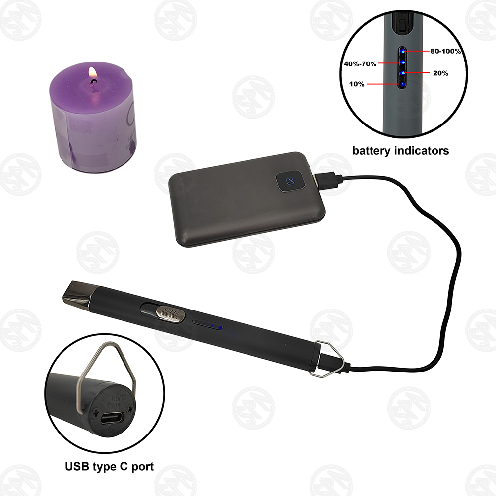 hot sell long metal Plasma Electronic USB Chargeable Outdoor Lighter for camping,bbq,kitchen,candle