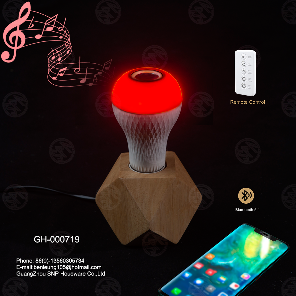 factory wholesale smart remote control living room musical RGB LED bulb with bt speaker