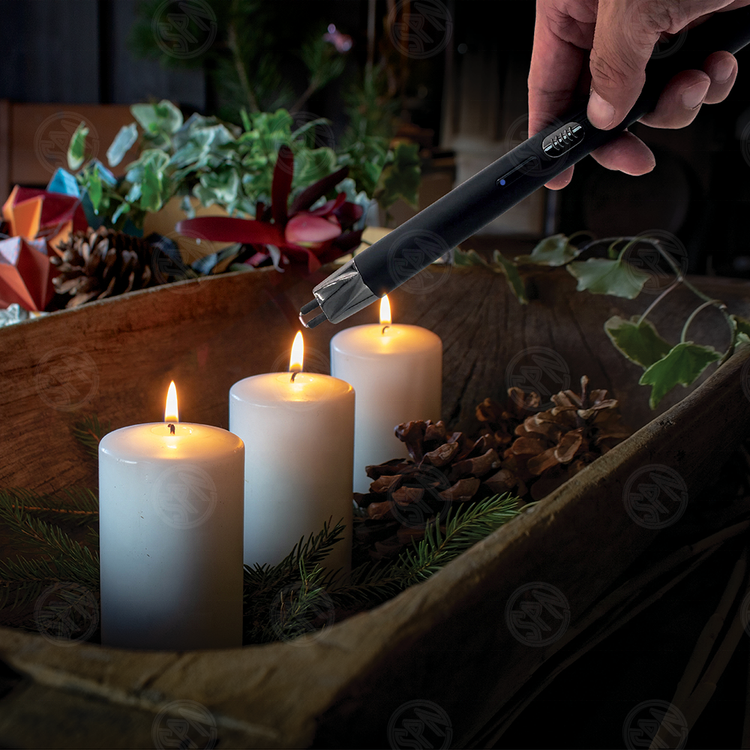 zinc alloy long handle windproof arc USB Rechargeable flameless Candle Lighter with built-in USB cable