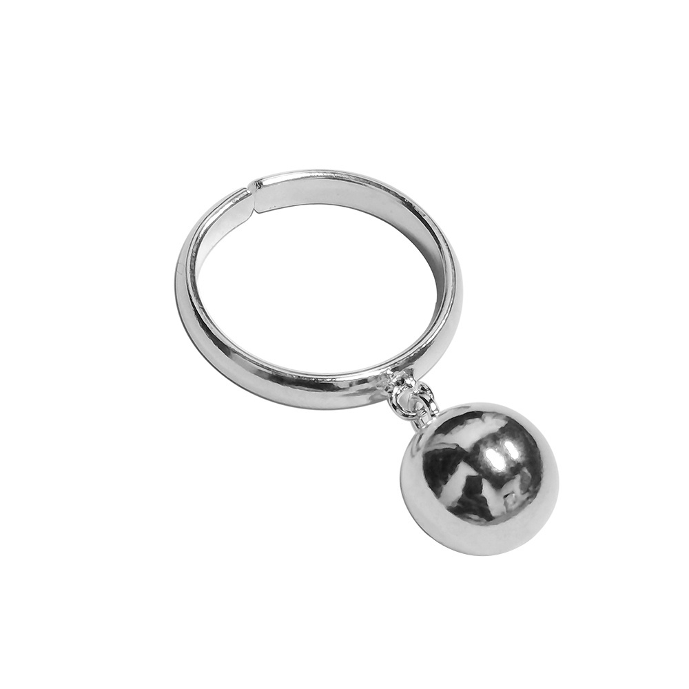 Real S925 Sterling Silver Ball Charms Finger Rings for Women Simple Fashion 925 Sterling Silver Ball Ring