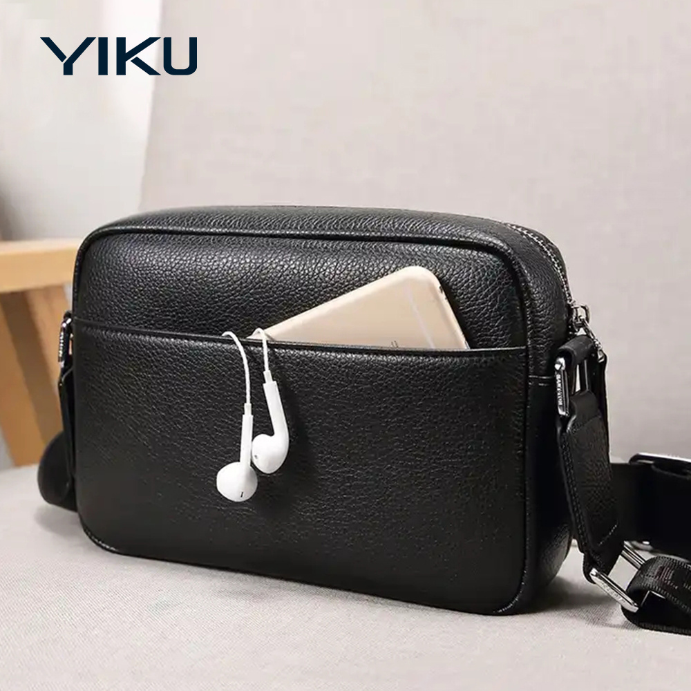 Custom Logo Business Handbag Crossbody Men's Sling Shoulder Bags Genuine Leather Messenger Bag For Men