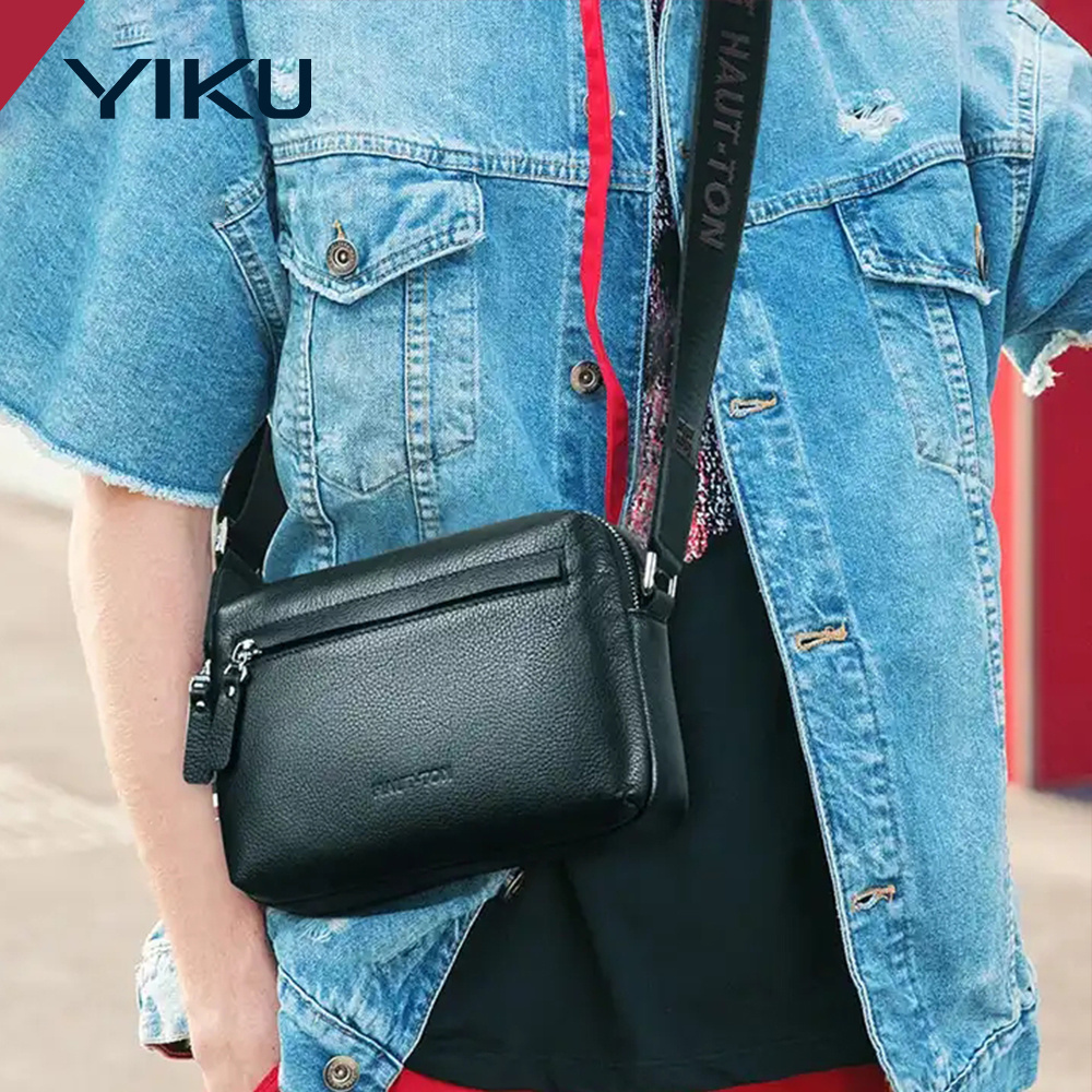 Custom Logo Business Handbag Crossbody Men's Sling Shoulder Bags Genuine Leather Messenger Bag For Men