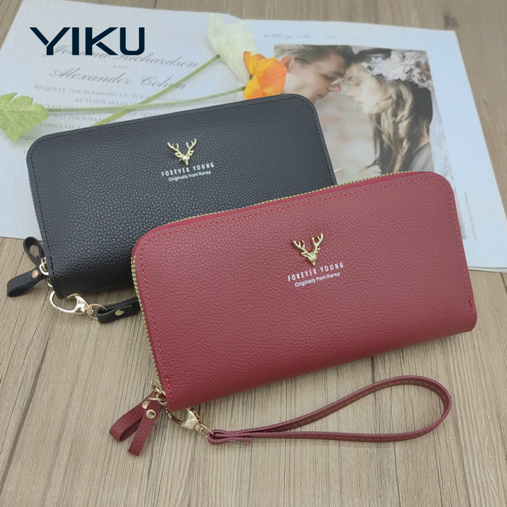 Multi-functions long style women purse large capacity ladies smart wallet leather PU card wallet good quality