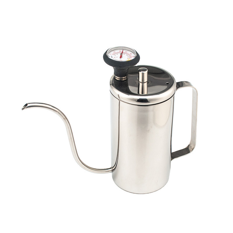 2021 New Product Stainless Steel Drip Kettle with Thermometer Tea Pot Barista Pour Over Coffee pot