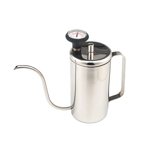 2021 New Product Stainless Steel Drip Kettle with Thermometer Tea Pot Barista Pour Over Coffee pot