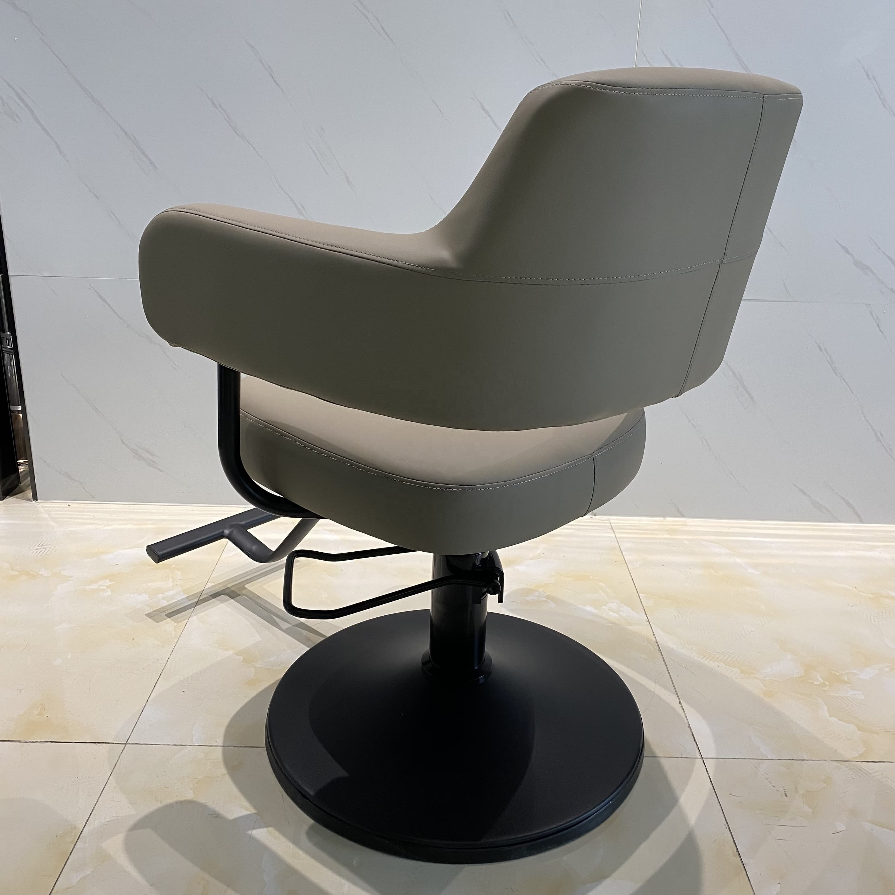 Factory gray leather salon chair styling barber chair furniture modern hair cutting barber shop chairs