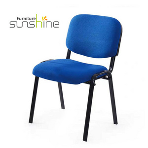 Metal Frame Fabric Armless Stacking Office Chair Stackable Visitor Training Staff Used Conference Room Guest Chair Fast Delivery