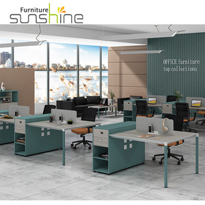 Modern Style Soundproof Staff Working Station Customized Workstations Office Cubicle For 2,4, 6 Person Workstation