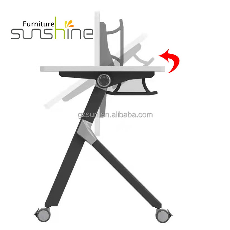 Office Furniture Staff Conference Room Folding Table With Wheels movable Folding Meeting Training desk